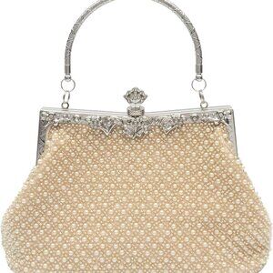 1920s Vintage Style Solid Color Beaded Evening Bag Simple Elegant Women's Clutch